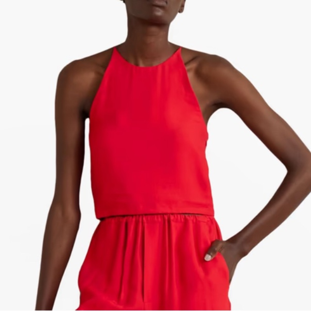 NWT - GAUCHERE Cropped Twill Camisole - Poppy Red - Size FR38